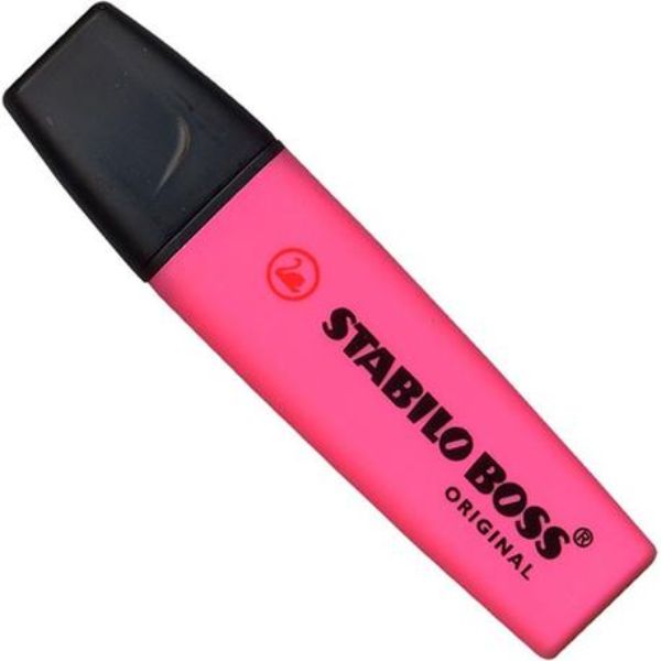 MARCADOR FLUORESCENTE ROSA STABILO BOSS