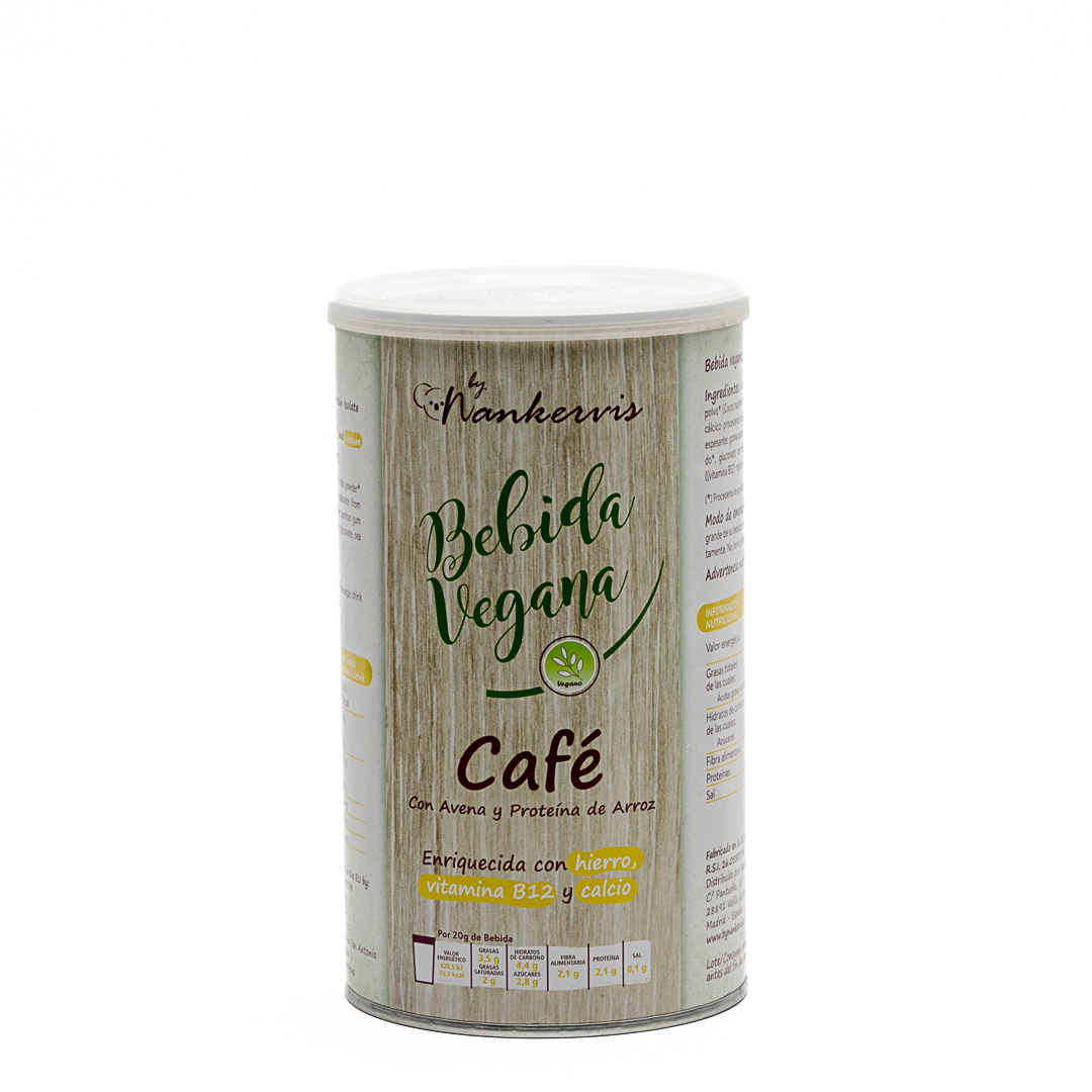 Bebida Vegana Café con Avena y Proteína de arroz bote polvo de 450g