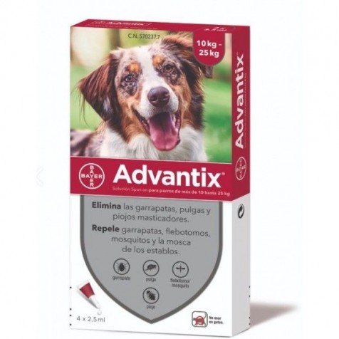 Advantix caja 4 pipetas (10-25 kg) 