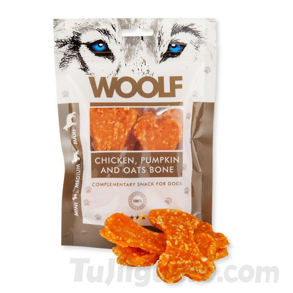 Woolf Snack hueso de pollo, calabaza y Avena 100gr