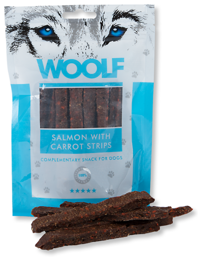 Woolf Snack Tiras de Salmon con Zanahoria 100gr