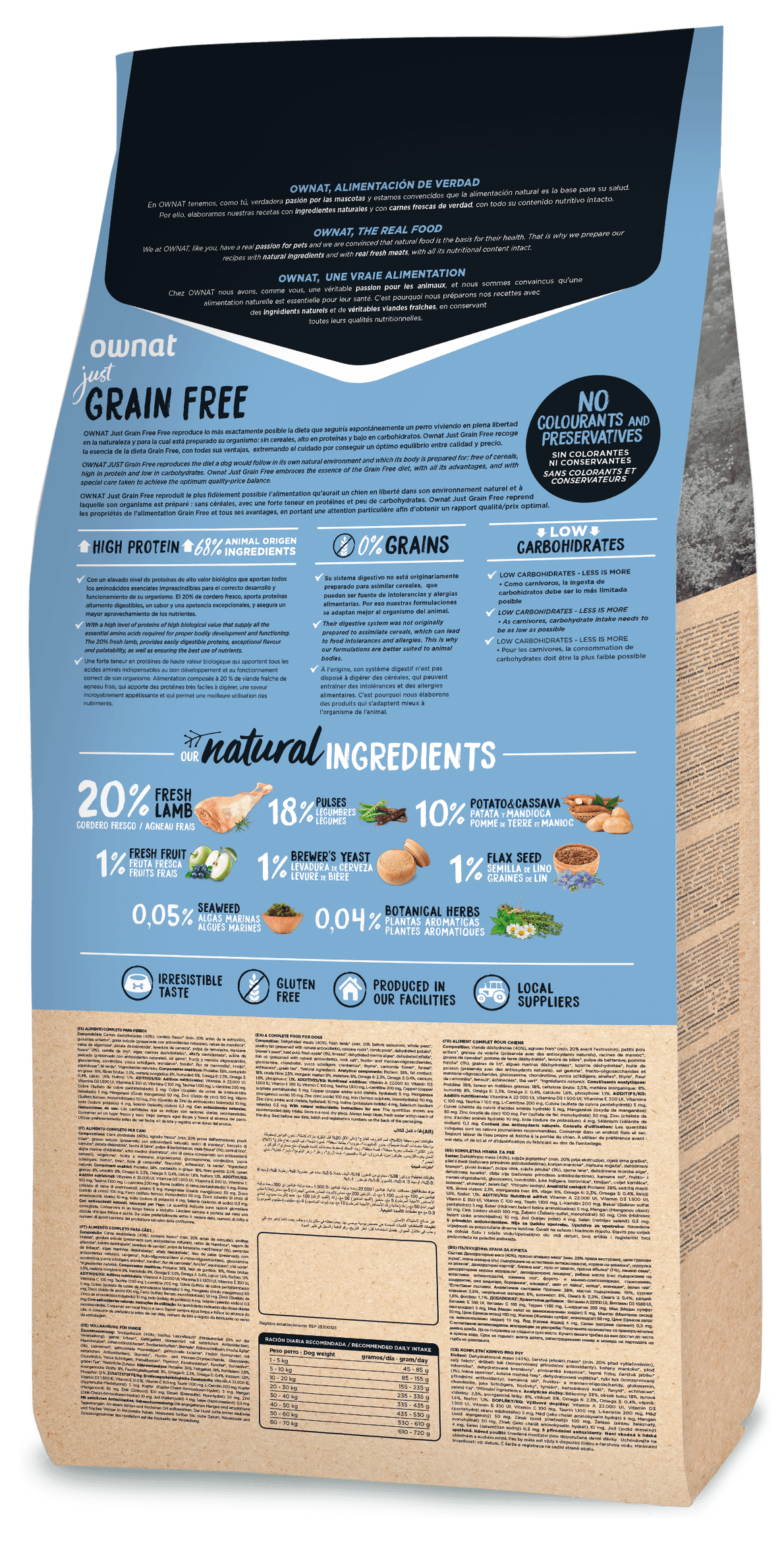 OWNAT JUST GRAIN FREE CORDERO 14KG