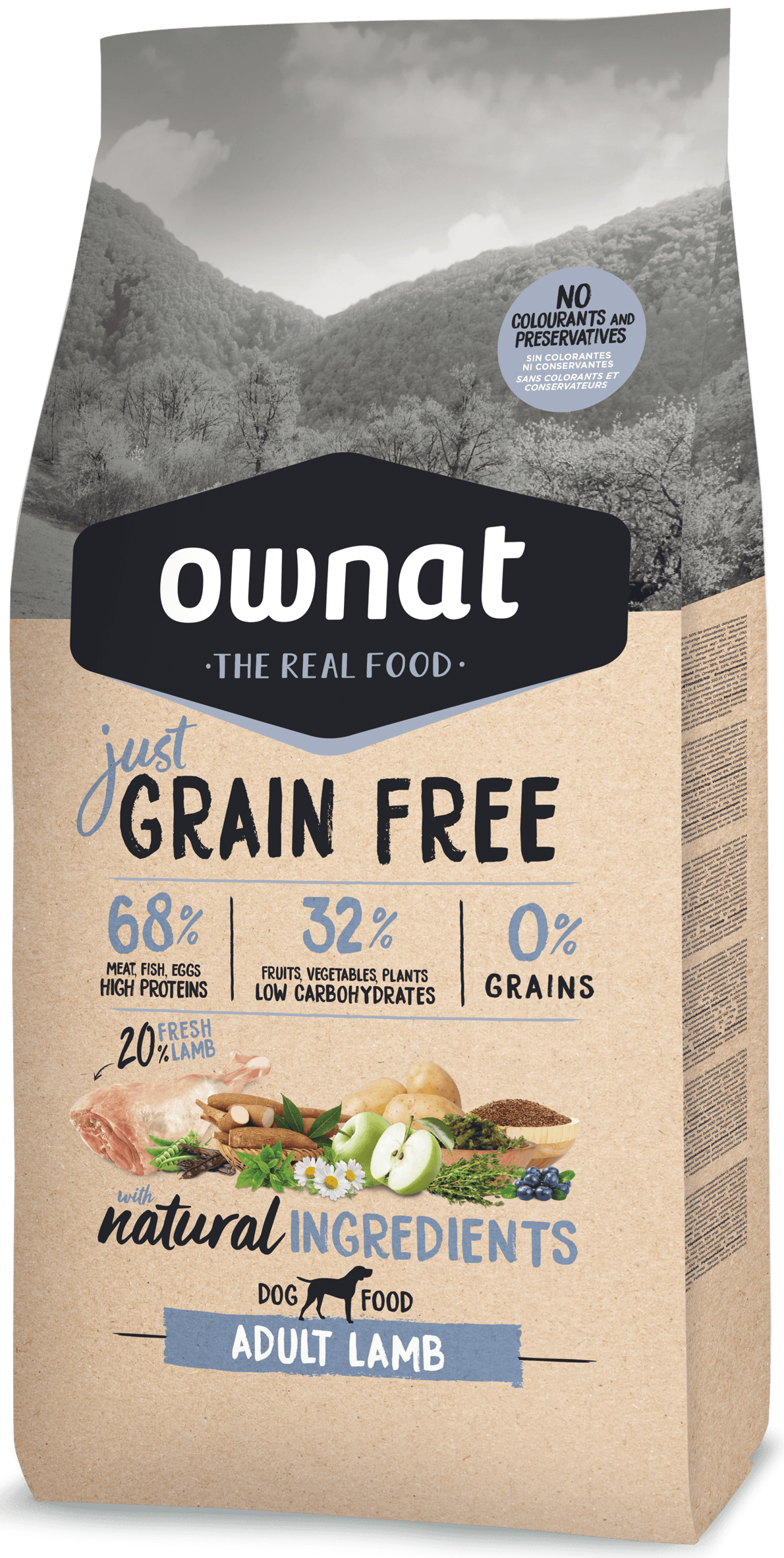 OWNAT JUST GRAIN FREE CORDERO 14KG