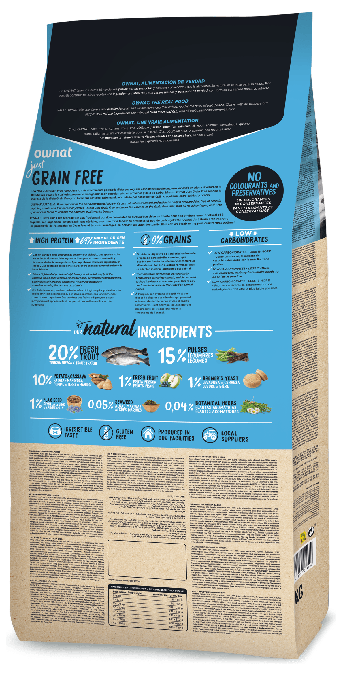 OWNAT JUST GRAIN FREE TRUCHA 3KG