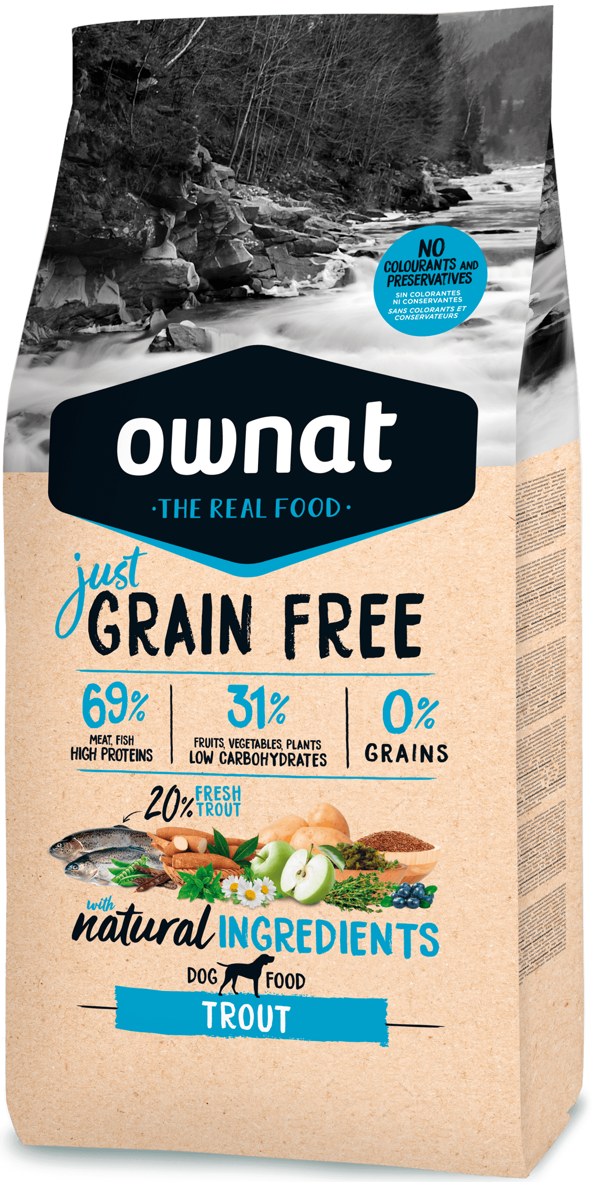 OWNAT JUST GRAIN FREE TRUCHA 3KG