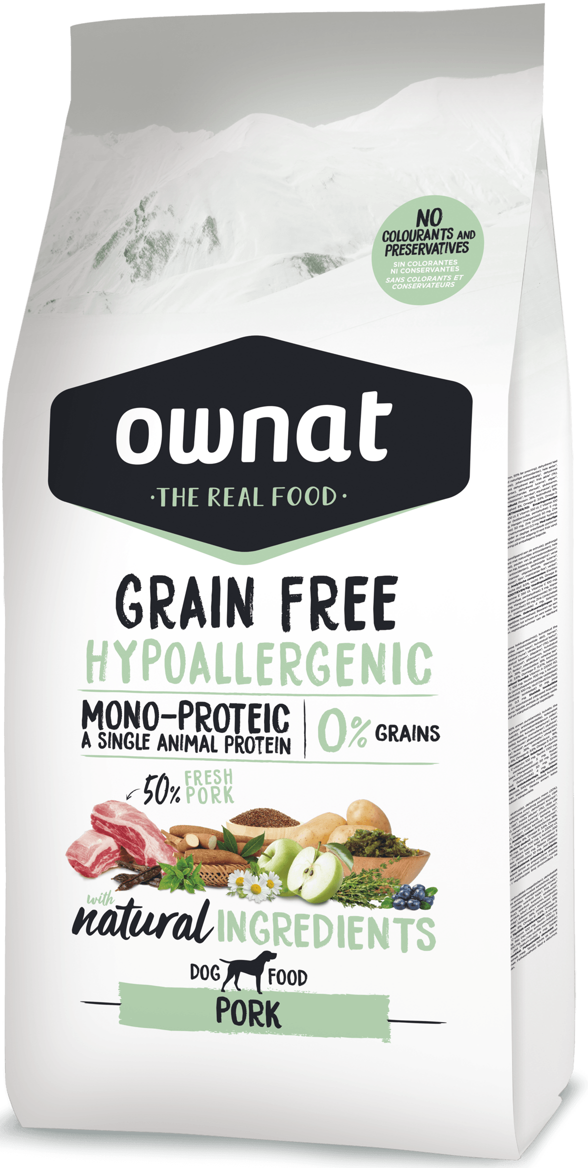 OWNAT HIPOALERGÉNICO GRAIN FREE CERDO 3KG