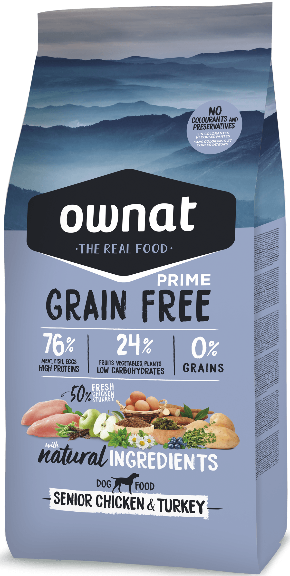 OWNAT PRIME GRAIN FREE SENIOR POLLO/PAVO 14KG