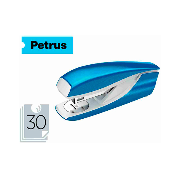 Grapadora petrus mod 635 wow azul metalizada capacidad 30 hojas