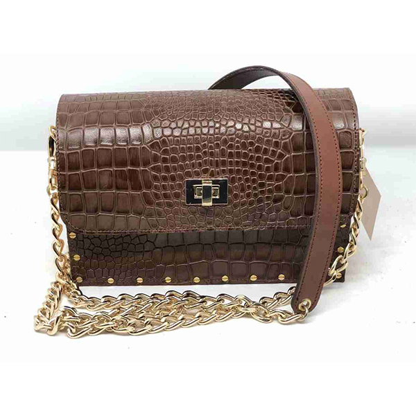 BOLSO REPTIL MADERA Y PIEL