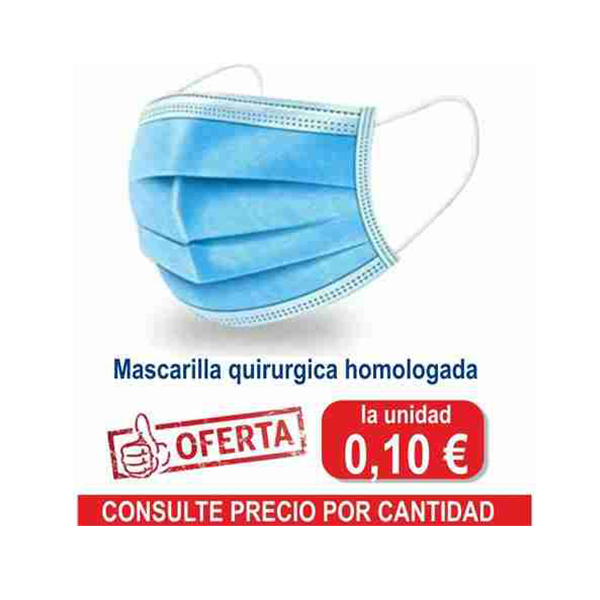 MASCARILLA QUIRURGICA AZUL 3 CAP.TIPO IIR - 50 Unid