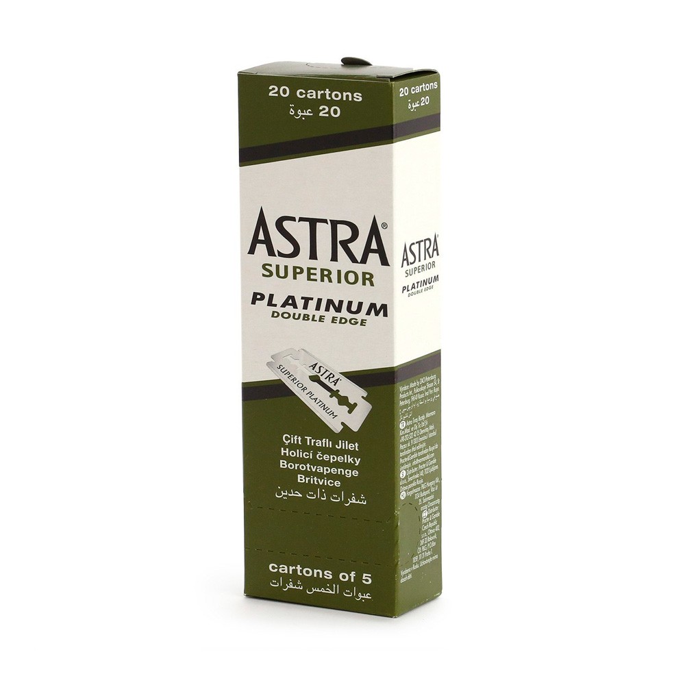 CUCHILLA ASTRA PLATINUM, CAJA 100 UNIDADES (20X5)