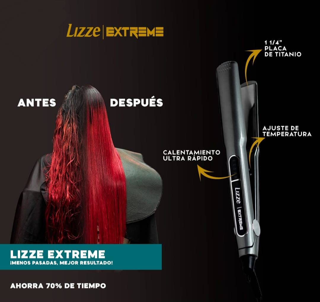 Plancha profesional Lizze Extreme Titanio 250º