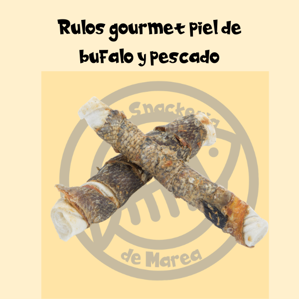 RULO GOURMET GRUESO DE PIEL DE BÚFALO Y PESCADO UNIDAD