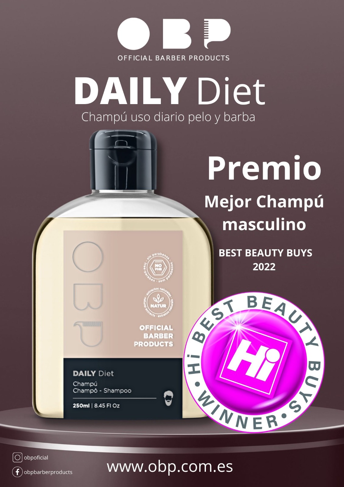 Champú OBP DAILY DIET - Uso diario 750ml.