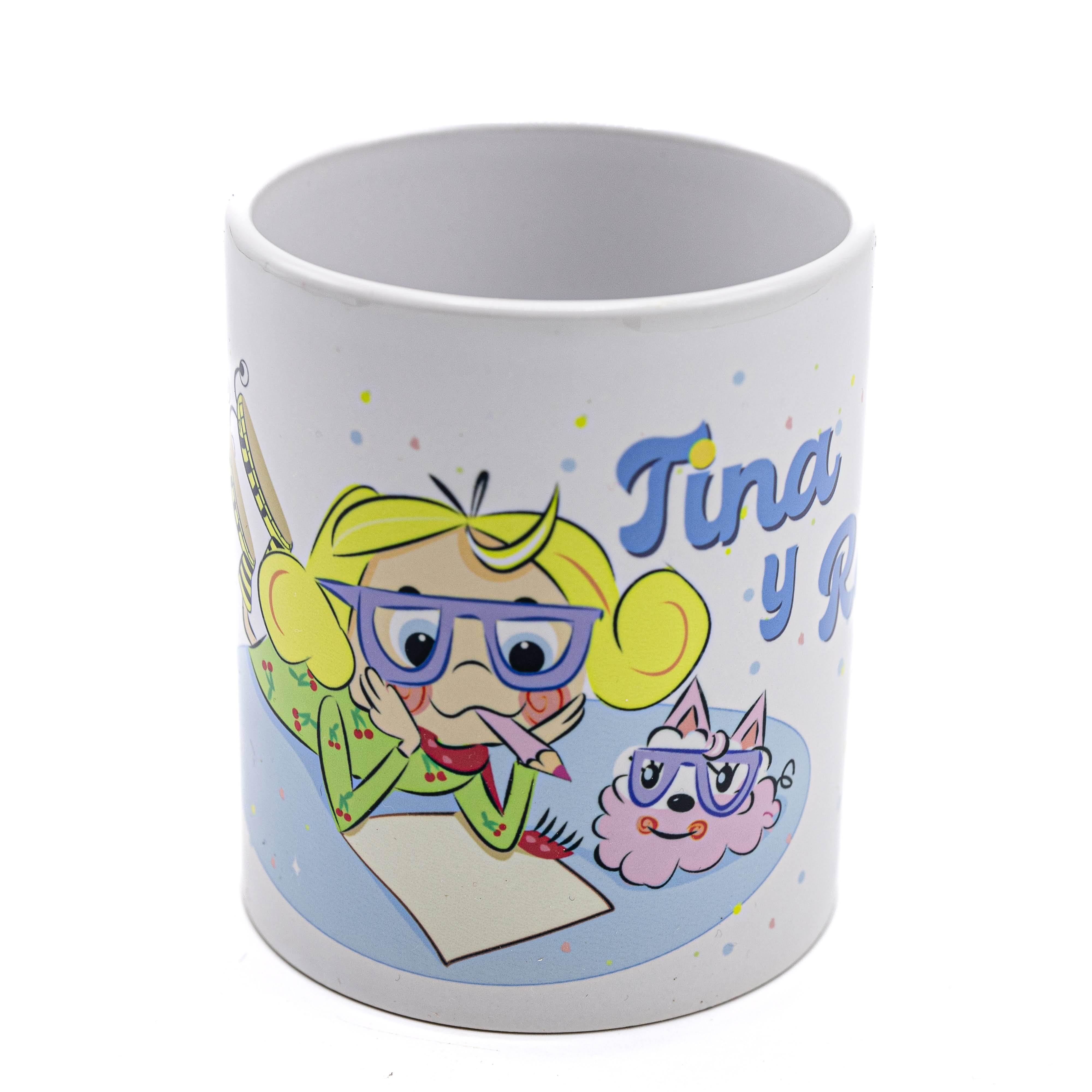 Taza de Tina y Ro escribiendo.(Merchandising) 