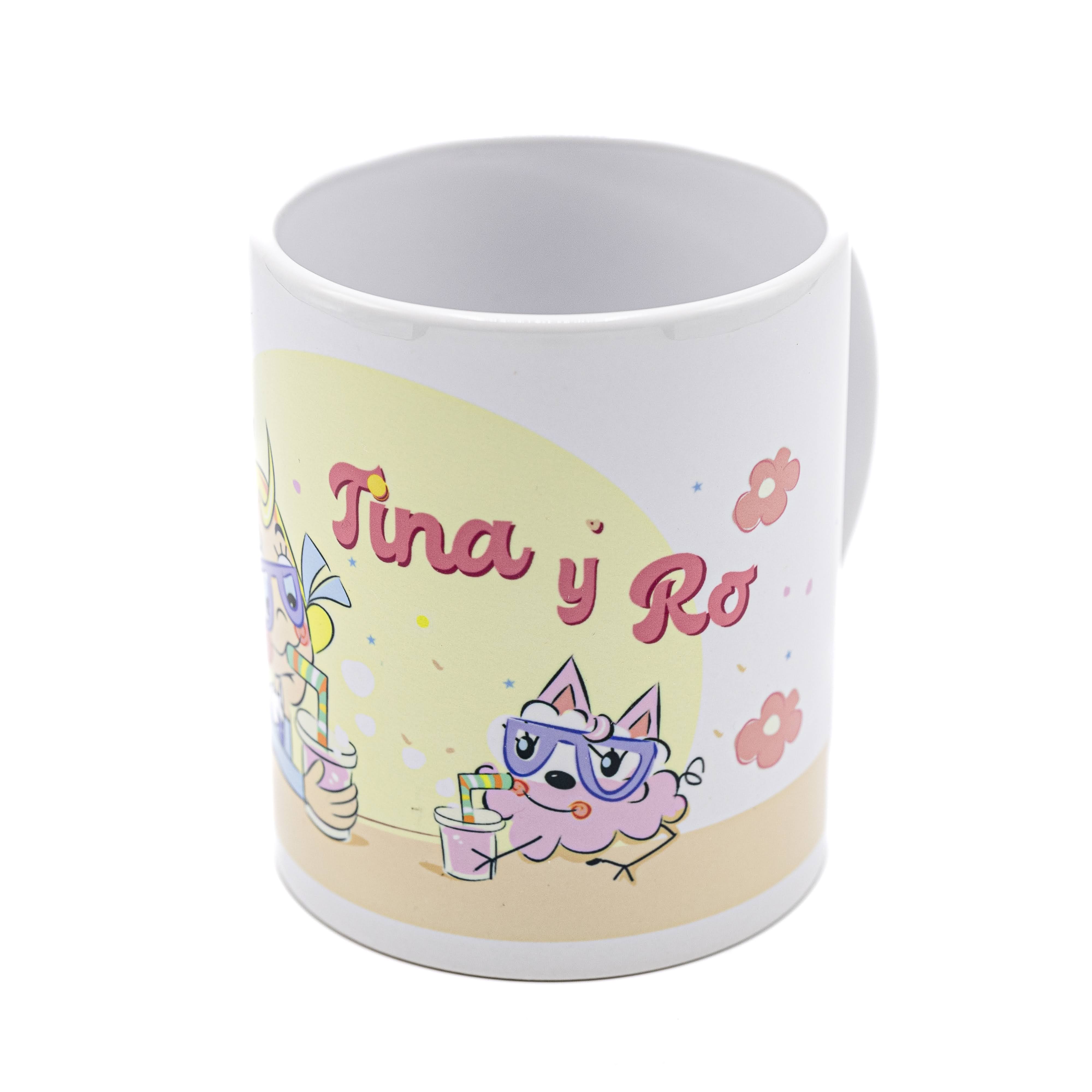 Taza de Tina y Ro comiendo. (Merchandising). 