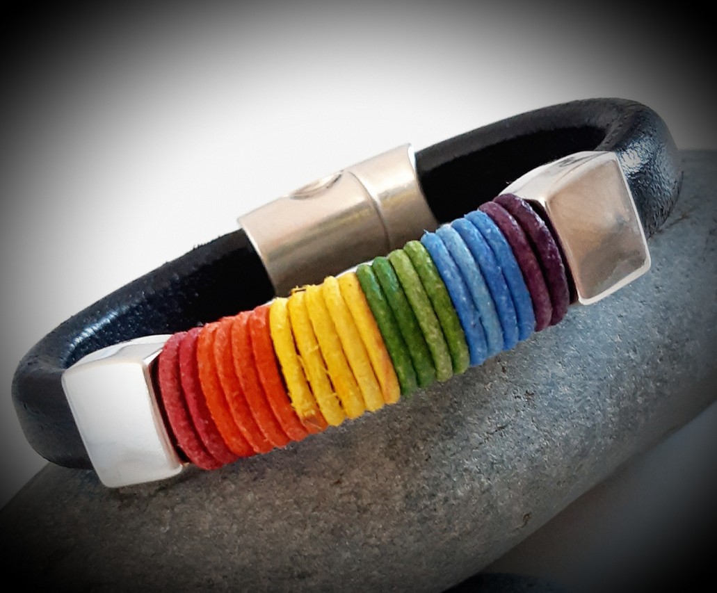 Pulsera Roque Nublo Rainbow - Negro