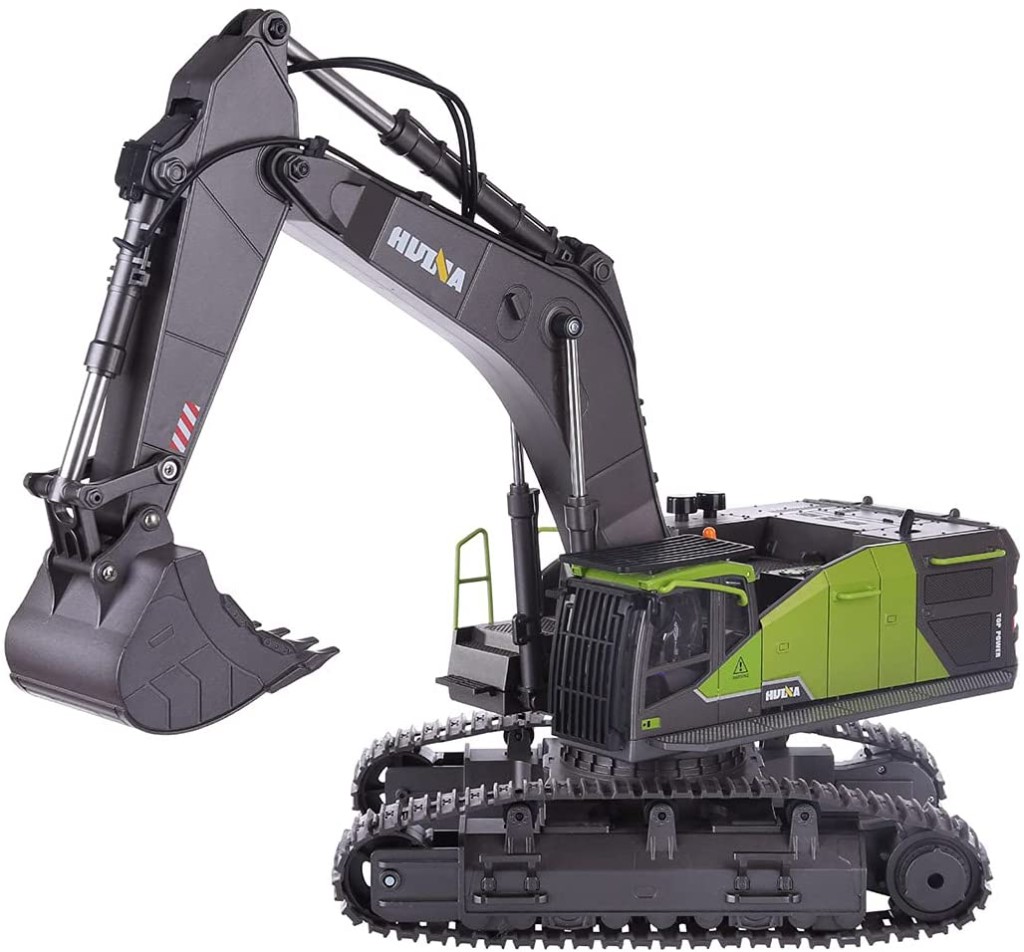 Excavadora RC Huina 1593 1/14 22ch con Pala Metálica (verde)
